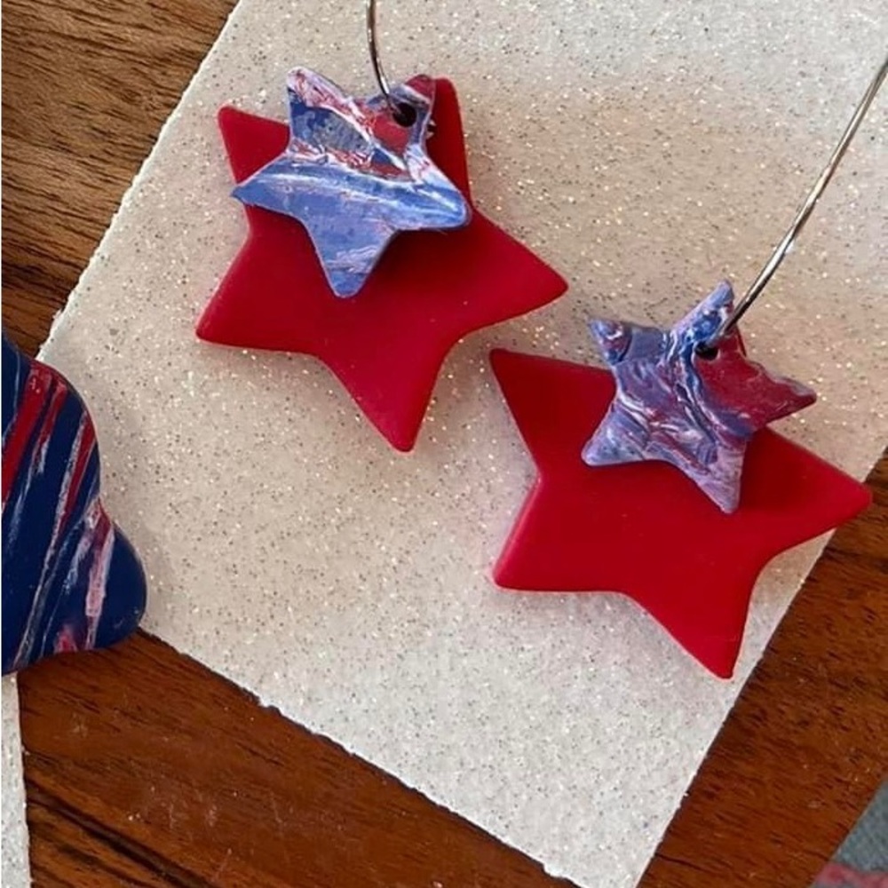Polymer clay dangle earrings
